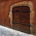 Massive wooden door