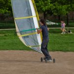 Charles riding the 'windboard'