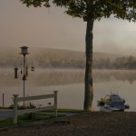 Some foggy canadian lake
