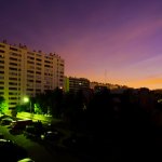 At night