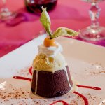 Chocolate moelleux with vanilla ice cream